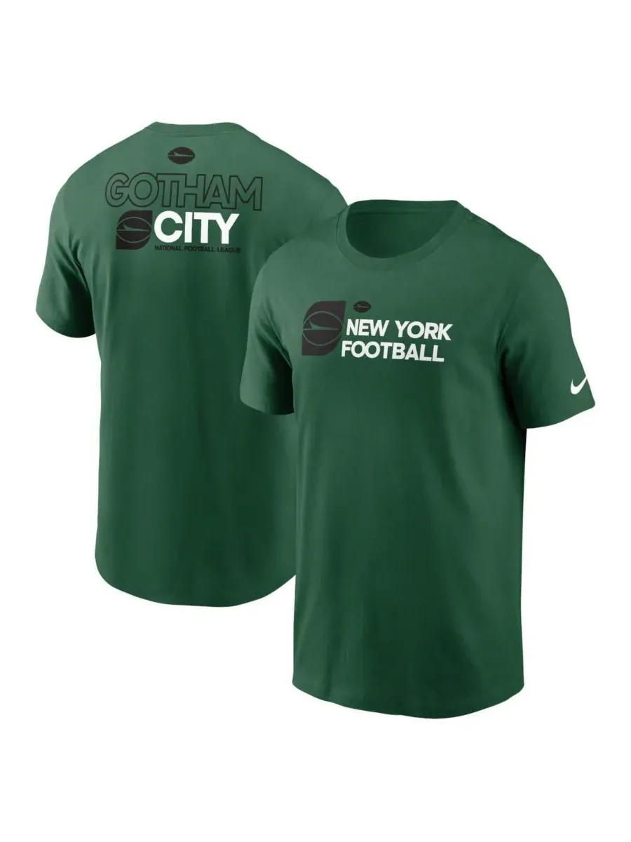 Nike Мужская зеленая футболка с контуром команды New York Jets — изображение 1 из 3, зеленый