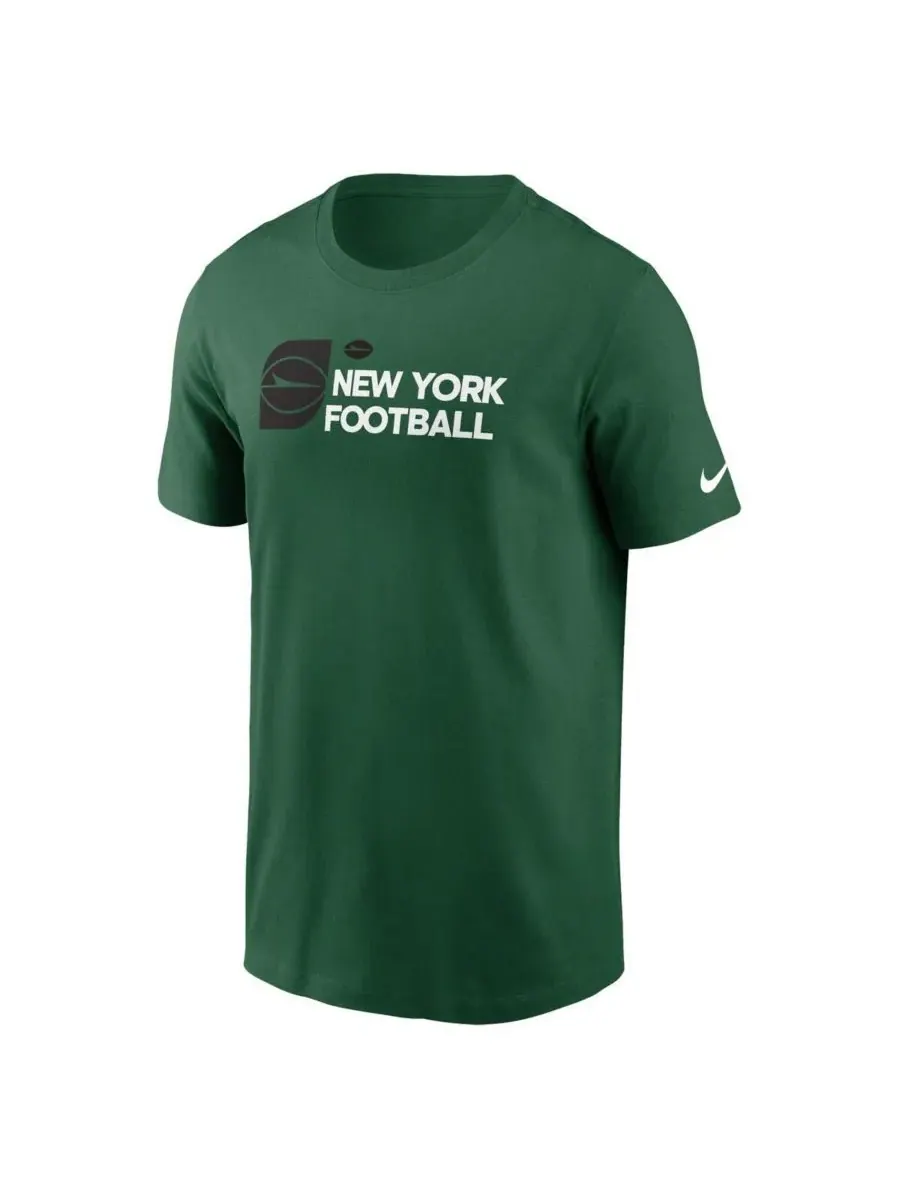 Nike Мужская зеленая футболка с контуром команды New York Jets — изображение 3 из 3, зеленый