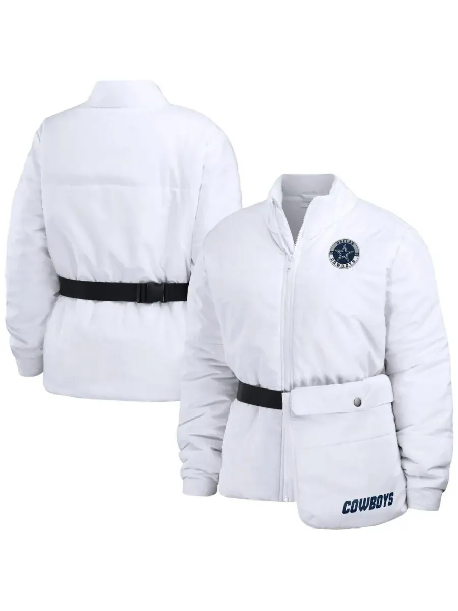 WEAR by Erin Andrews Женская белая пуховая куртка Dallas Cowboys Packaway на молнии — изображение 1 из 4, белый