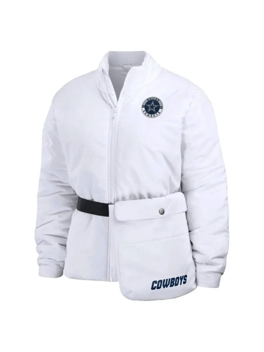 WEAR by Erin Andrews Женская белая пуховая куртка Dallas Cowboys Packaway на молнии — изображение 2 из 4, белый