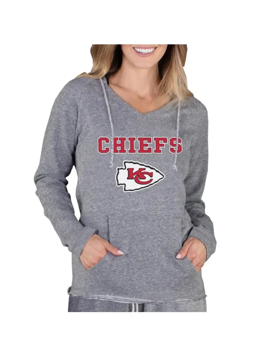 Concepts Sport Женская серая толстовка Kansas City Chiefs Mainstream Tri-Blend с рукавами реглан и — изображение 1 из 1