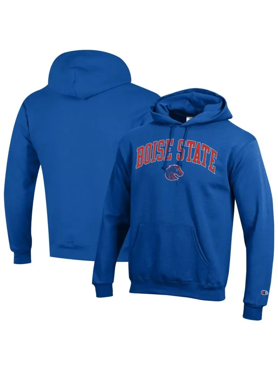 Мужская флисовая толстовка с капюшоном Royal Boise State Broncos с арочным логотипом Champion — изображение 1 из 3