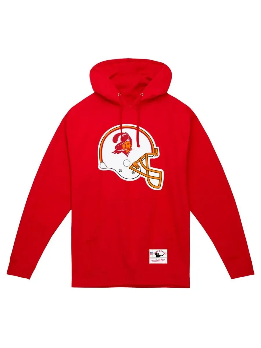 Mitchell & Ness Мужская красная толстовка с капюшоном в винтажном стиле с логотипом шлема команды — изображение 2 из 2