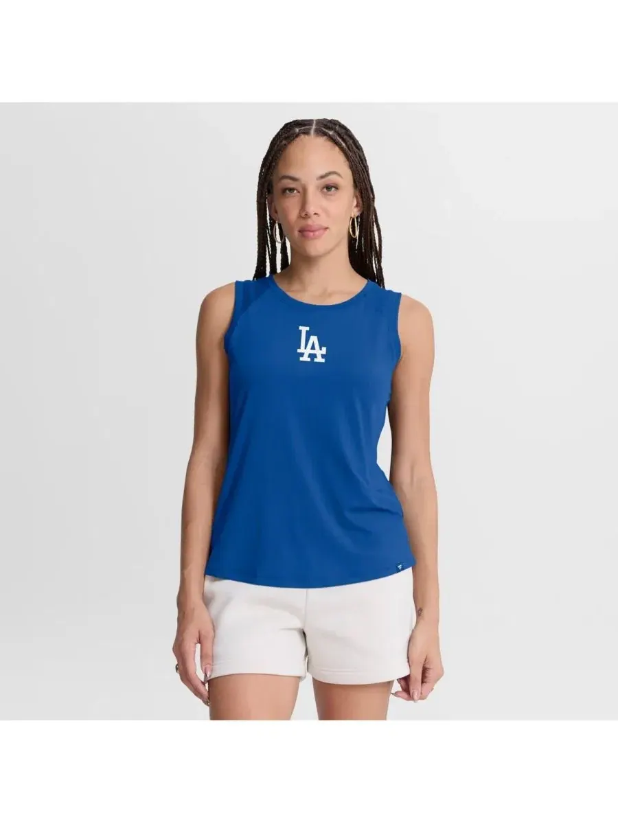 Женская майка-топ с драпированной сетчатой спинкой в королевском стиле Los Angeles Dodgers Fanatics — изображение 1 из 8