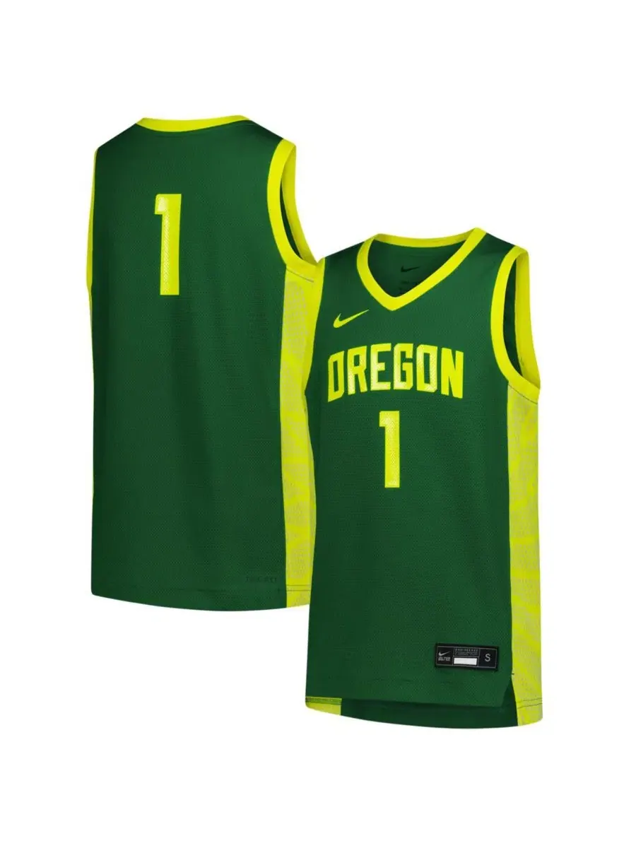 Большая детская баскетбольная майка "Oregon Ducks" зеленого цвета, реплика Nike — изображение 1 из 3, зеленый
