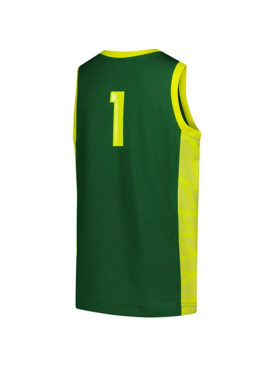 Большая детская баскетбольная майка "Oregon Ducks" зеленого цвета, реплика Nike — изображение 3 из 3, зеленый