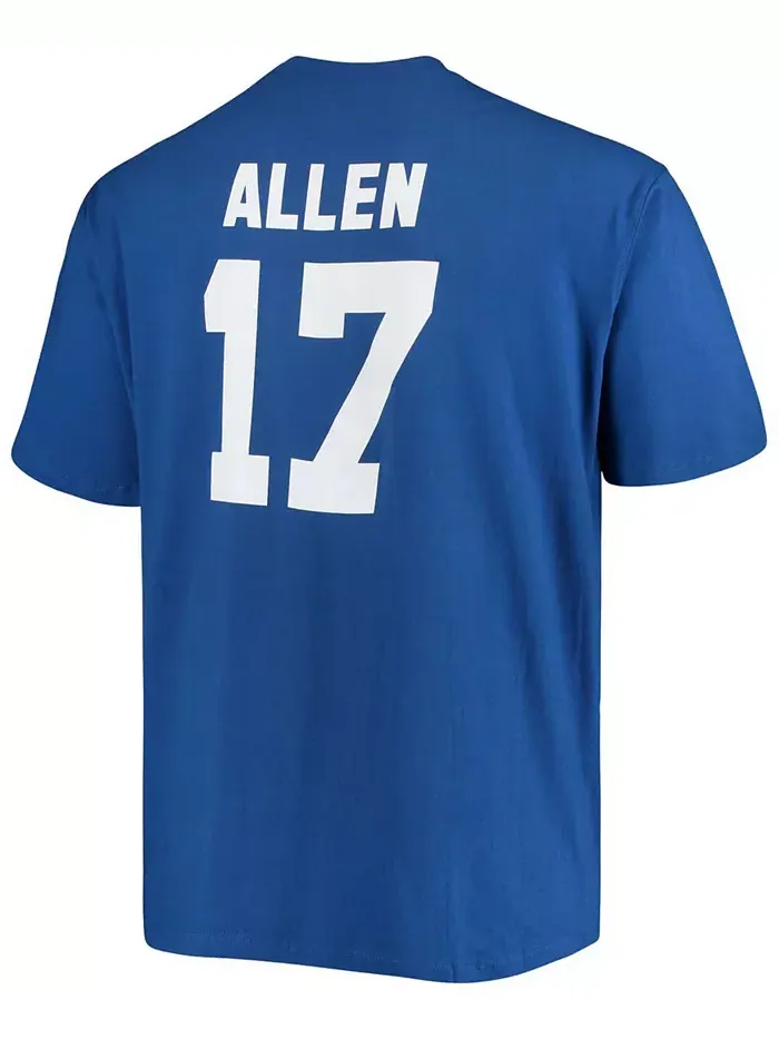 Мужская футболка с именем и номером игрока Josh Allen Buffalo Bills, размеры Big and Tall, цвет — изображение 2 из 3