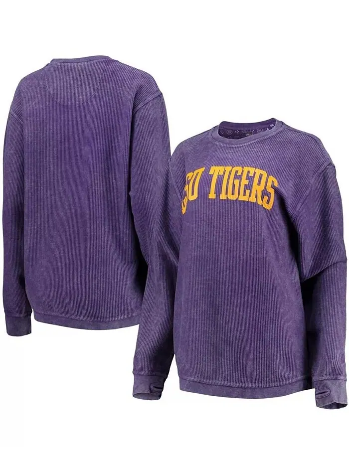Женский фиолетовый свитшот LSU Tigers с удобным шнурком в винтажном стиле, базовый пуловер с аркой — изображение 1 из 4