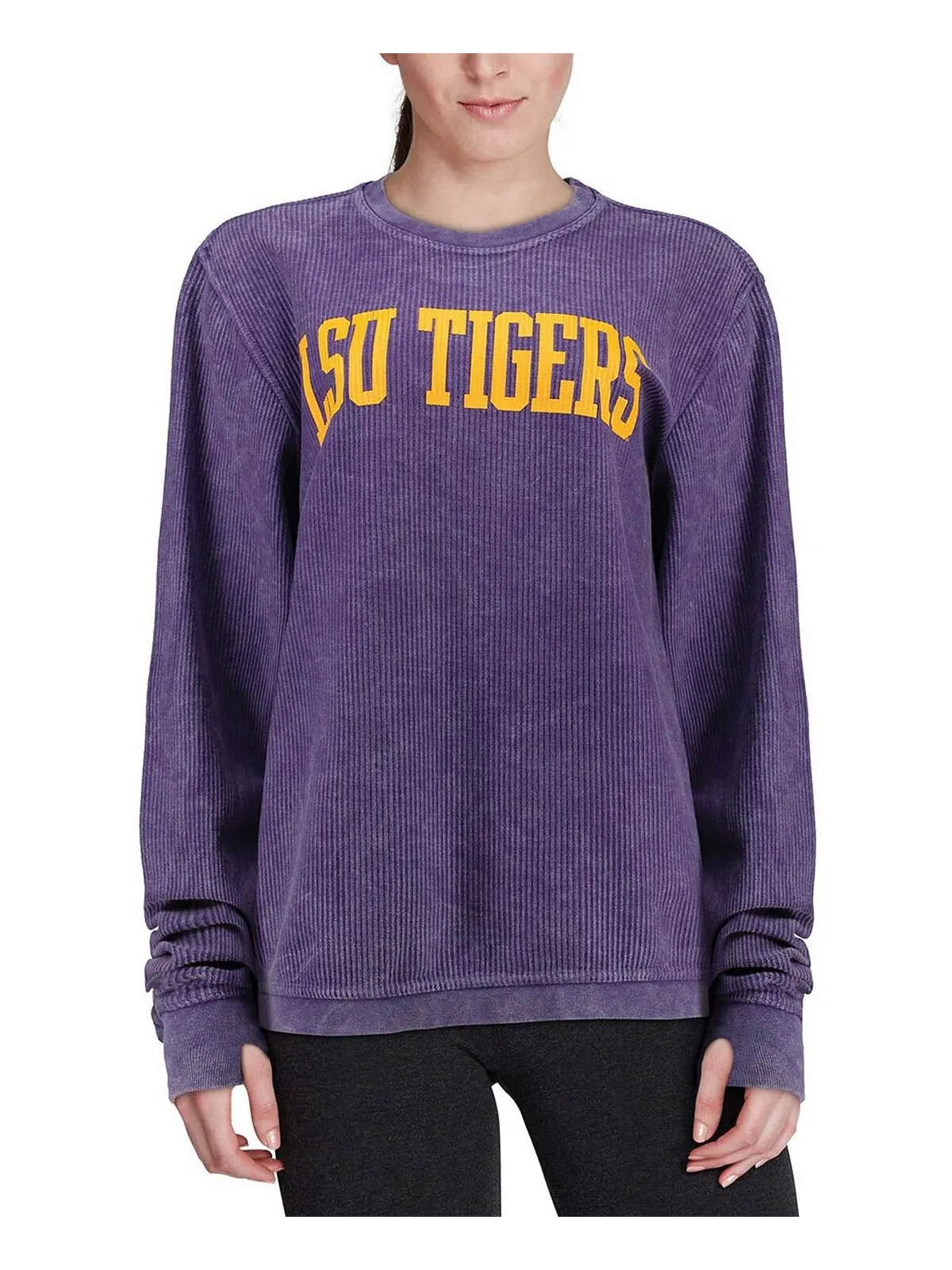 Женский фиолетовый свитшот LSU Tigers с удобным шнурком в винтажном стиле, базовый пуловер с аркой — изображение 4 из 4