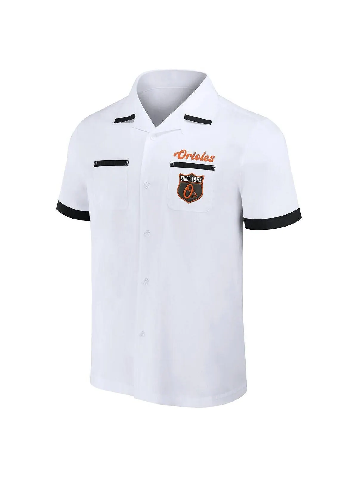 Мужская рубашка на пуговицах для боулинга Darius Rucker Collection от White Baltimore Orioles — изображение 2 из 3, белый