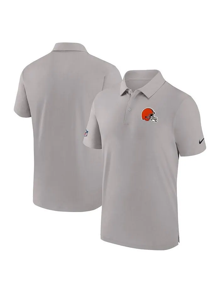 Мужская серая рубашка-поло Cleveland Browns Sideline Coaches Performance Nike — изображение 1 из 3, серый