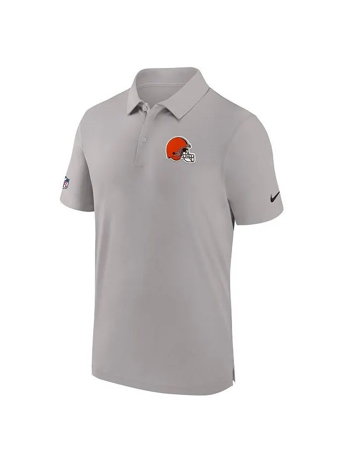 Мужская серая рубашка-поло Cleveland Browns Sideline Coaches Performance Nike — изображение 2 из 3, серый