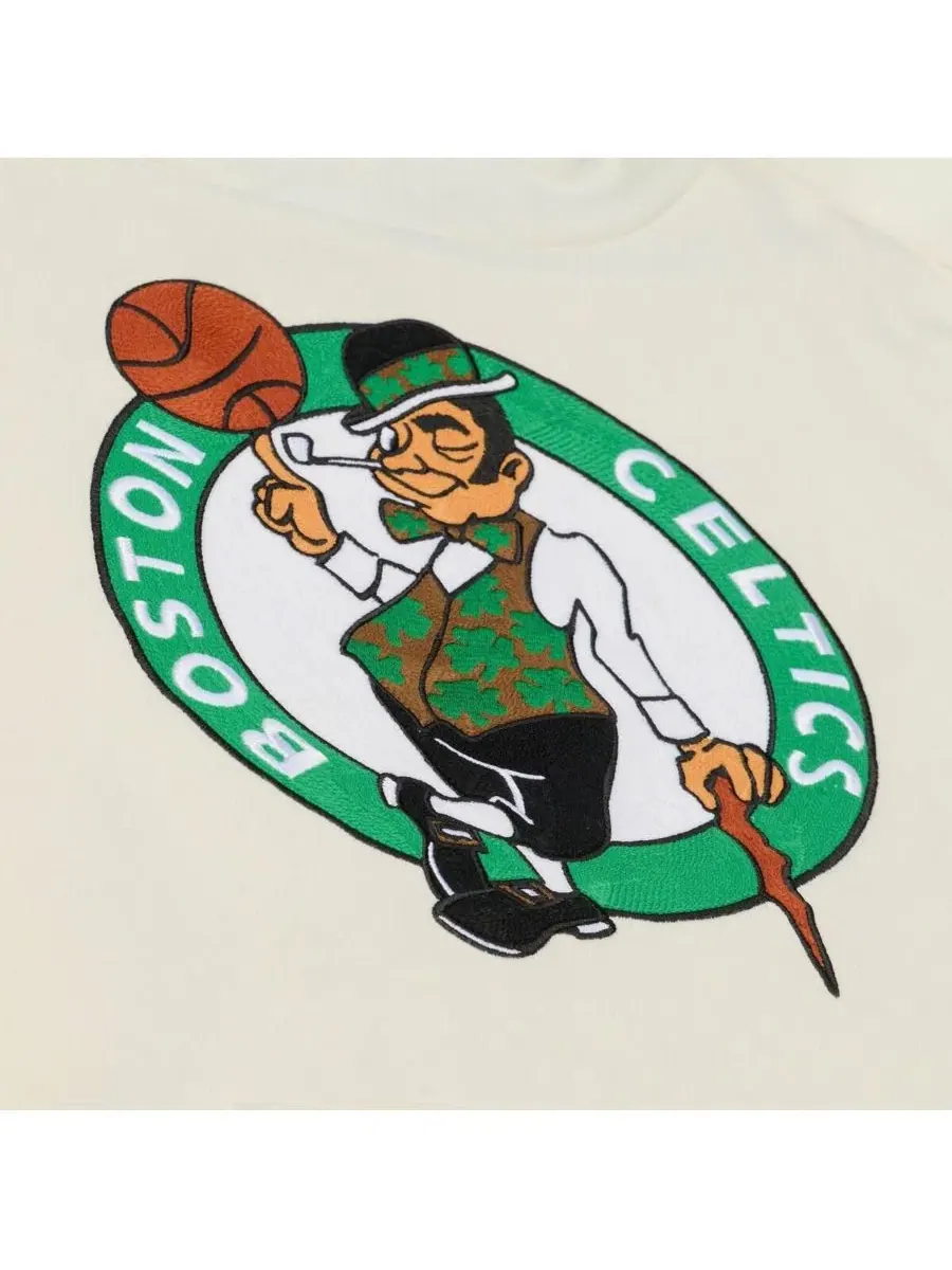 Худи из флиса с цепным стежком Hardwood Classics Mitchell & Ness — изображение 3 из 5, бежевый
