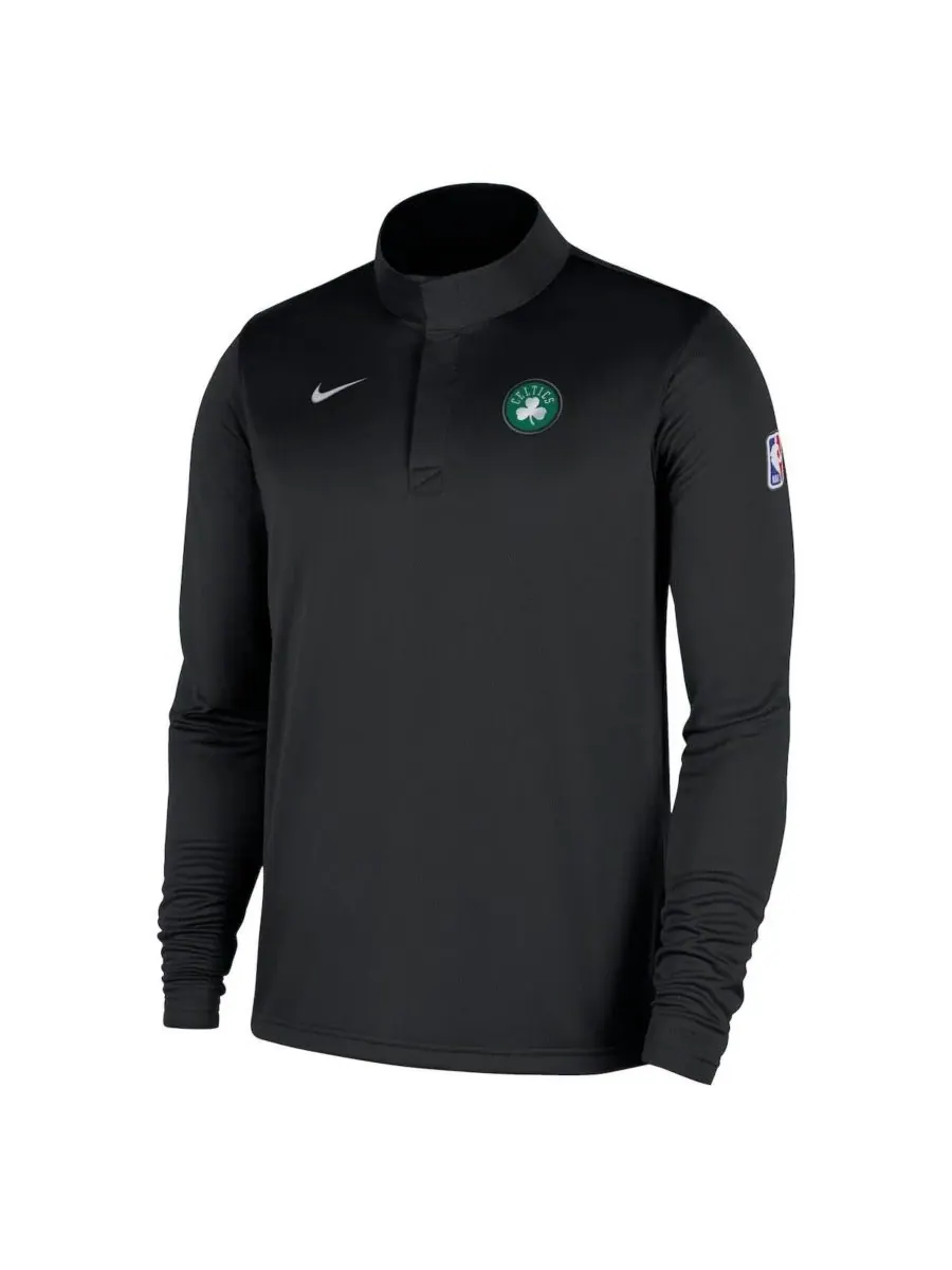 Nike Мужская черная куртка-пуловер Boston Celtics 2025/26 с застежкой-молнией до середины груди — изображение 2 из 4, черный