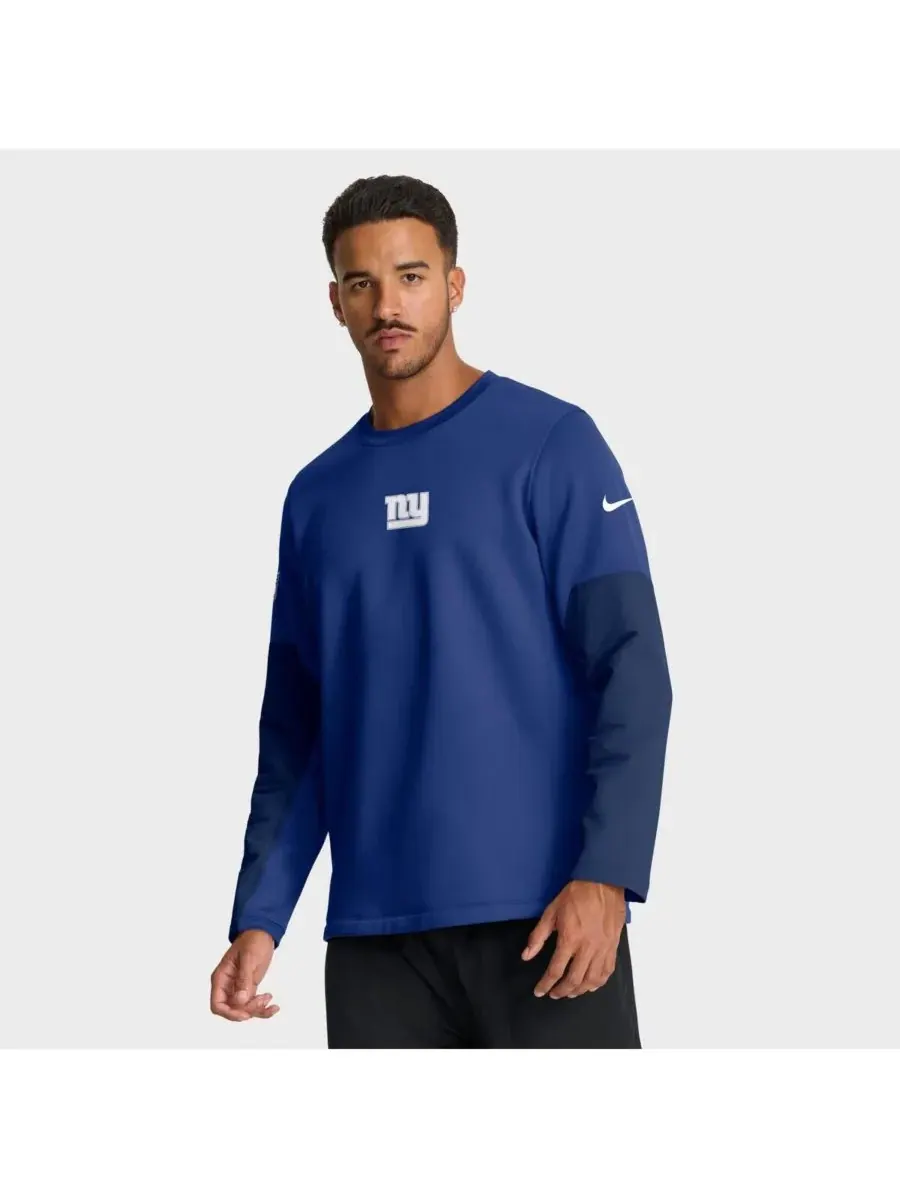 Мужская футболка с длинным рукавом Royal New York Giants Sideline Coach Therma-FIT Nike — изображение 1 из 5, королевский
