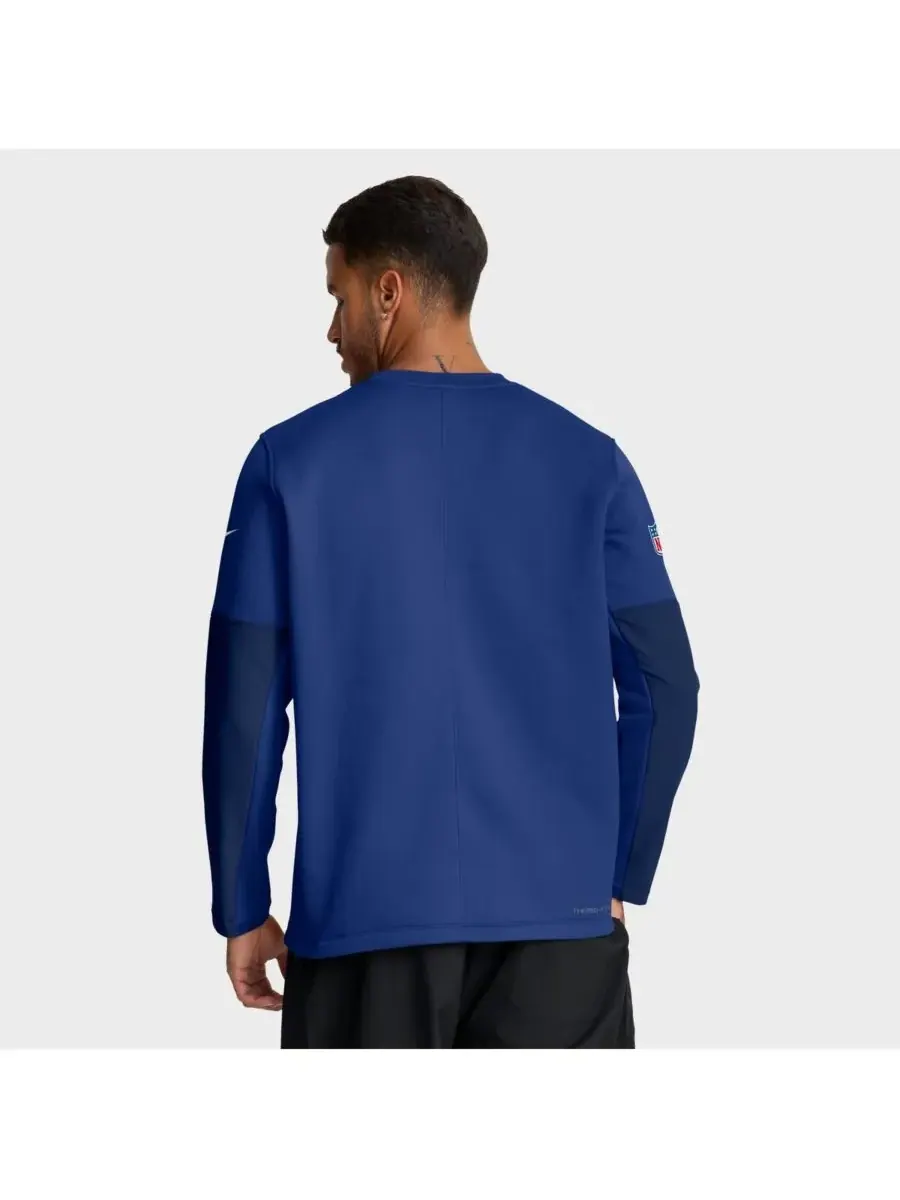 Мужская футболка с длинным рукавом Royal New York Giants Sideline Coach Therma-FIT Nike — изображение 2 из 5, королевский