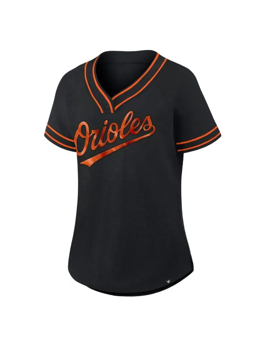 Футболка женская с V-образным вырезом, реглан, с пайетками, Baltimore Orioles Diva Race Ahead — изображение 2 из 4