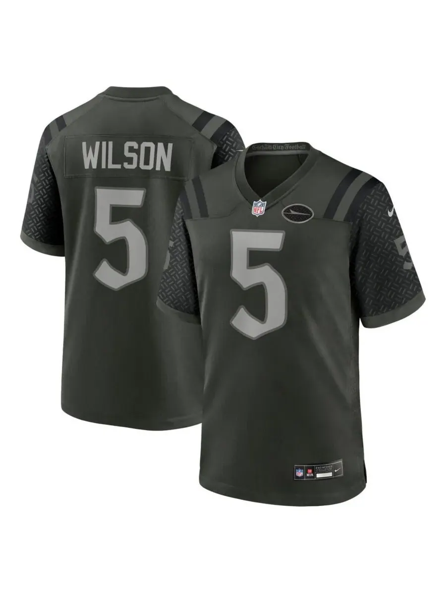 Nike Мужская игровая футболка Garrett Wilson Gotham Green New York Jets из коллекции Rivalries 2025 — изображение 1 из 3