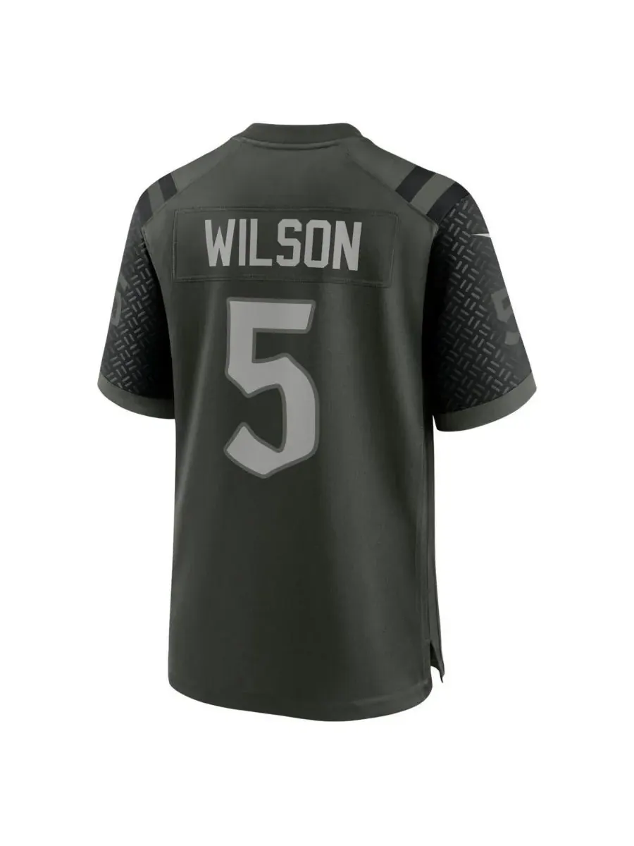 Nike Мужская игровая футболка Garrett Wilson Gotham Green New York Jets из коллекции Rivalries 2025 — изображение 2 из 3