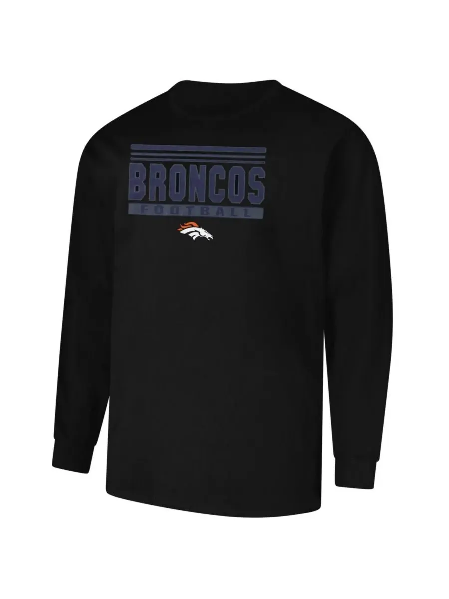 Profile Мужская черная футболка с длинным рукавом Denver Broncos Big Tall Pop — изображение 3 из 3, черный