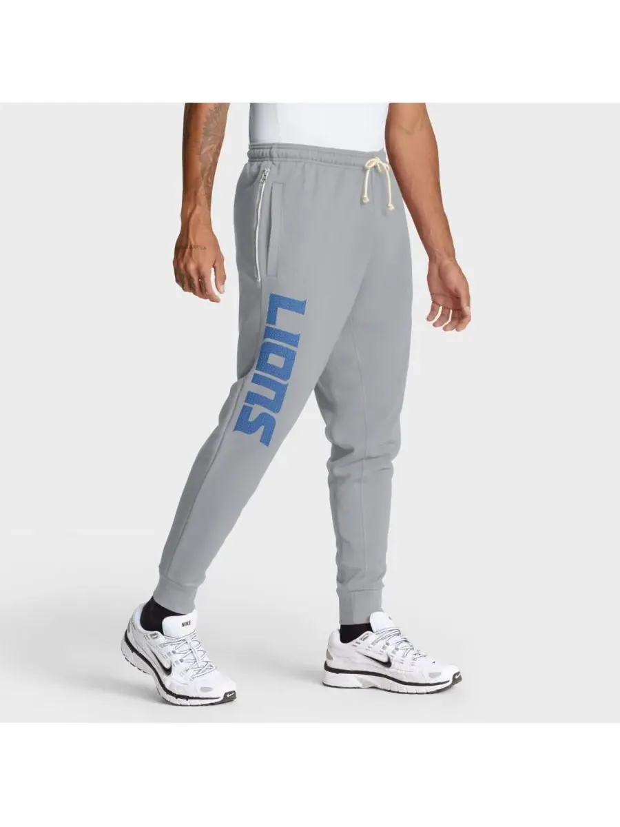 Nike Мужские серые спортивные брюки Detroit Lions Sideline Ground Game Performance Taper Pants