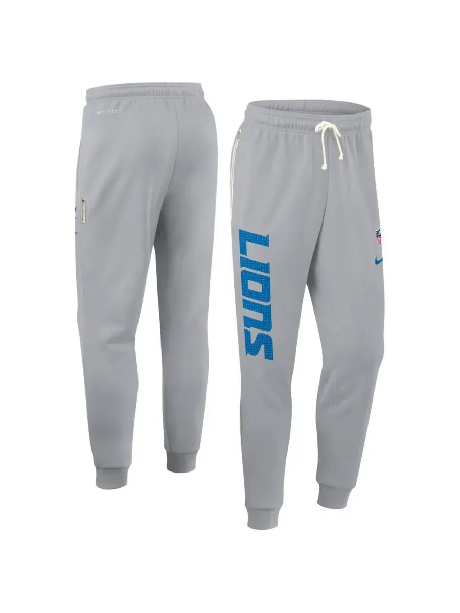 Nike Мужские серые спортивные брюки Detroit Lions Sideline Ground Game Performance Taper Pants — изображение 4 из 5, серый