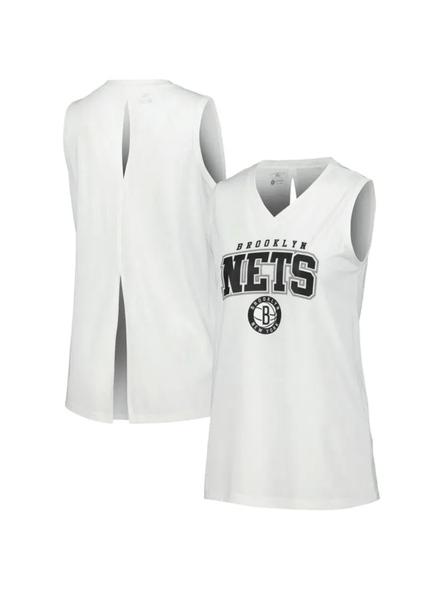 Белая майка-топ LevelWear Brooklyn Nets Paisley Peekaboo — изображение 1 из 3, белый