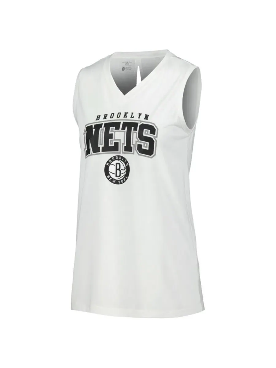 Белая майка-топ LevelWear Brooklyn Nets Paisley Peekaboo — изображение 2 из 3, белый