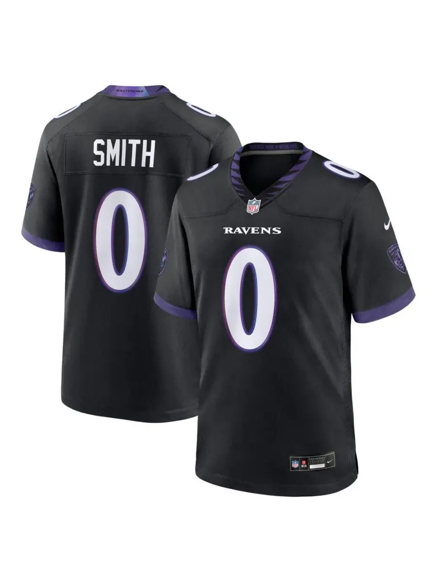 Футболка игровая с длинным рукавом Roquan Smith Black Baltimore Ravens Alternate Game Jersey Nike — изображение 1 из 3