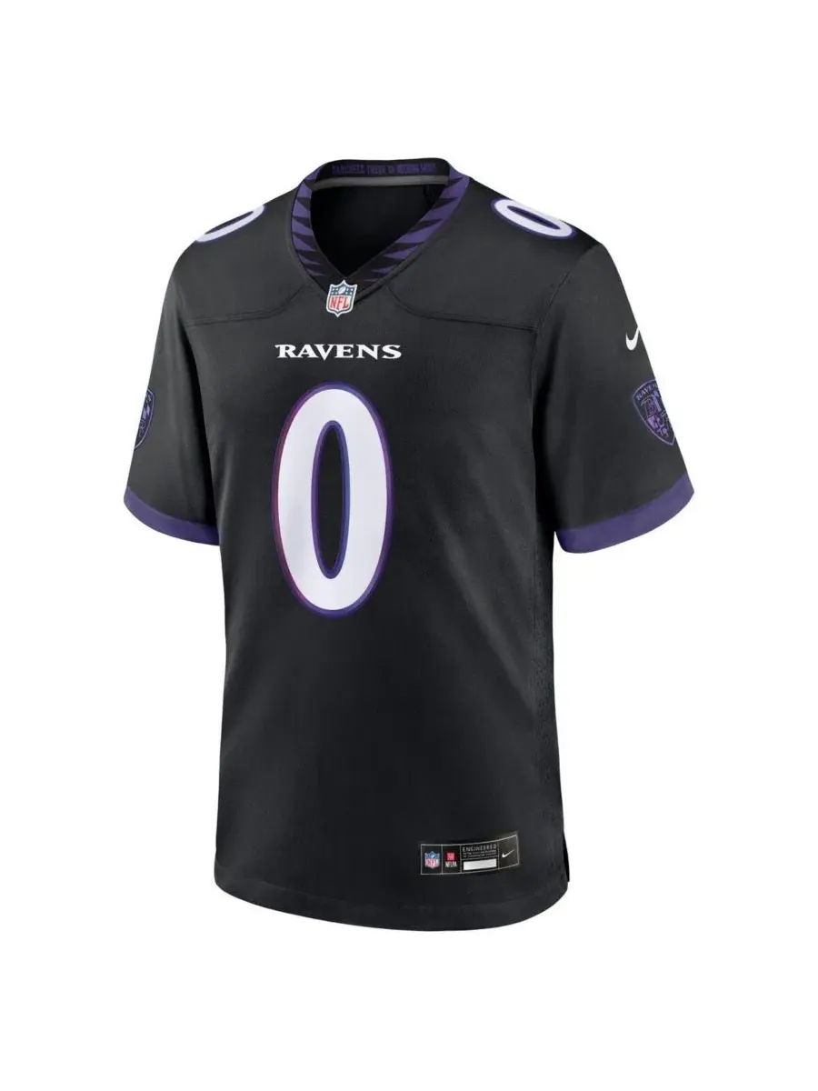 Футболка игровая с длинным рукавом Roquan Smith Black Baltimore Ravens Alternate Game Jersey Nike — изображение 2 из 3