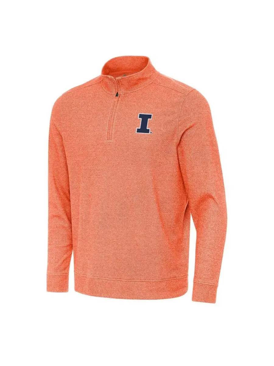 Свитшот с четверть-застежкой Illinois Fighting Illini Subtle Antigua — изображение 1 из 1, оранжевый