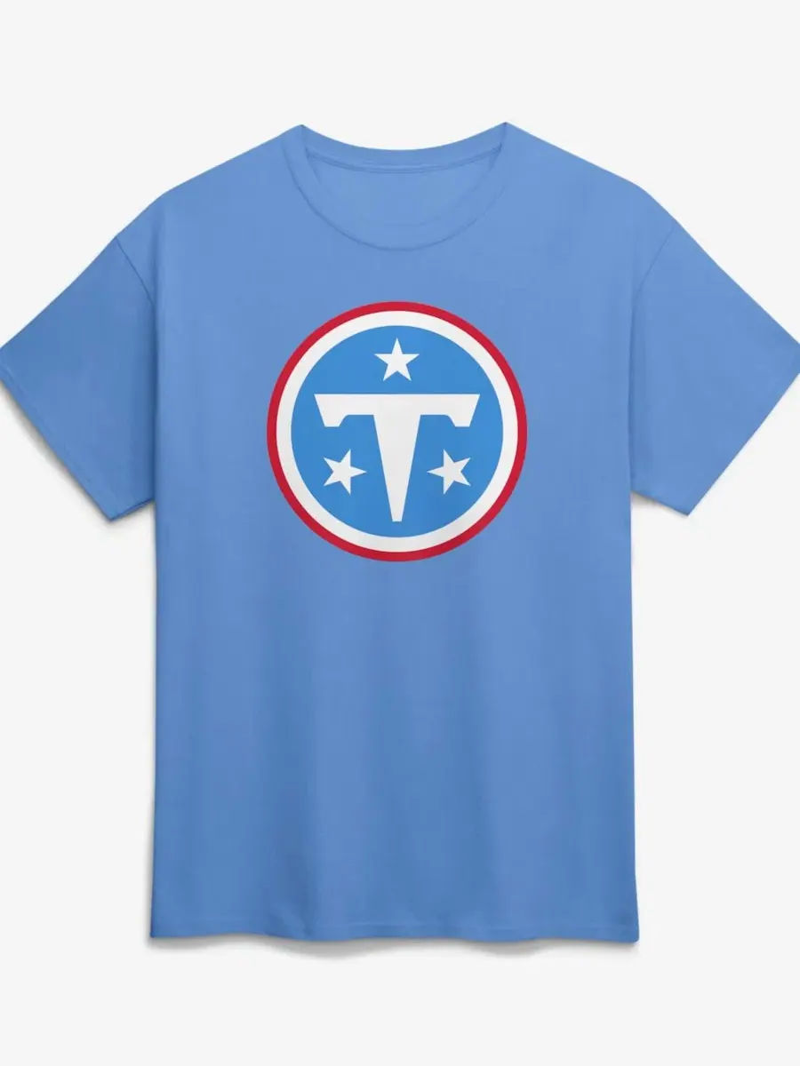Футболка с коротким рукавом с принтом Tennessee Titans Logo Athletic — изображение 1 из 2, светлый синий