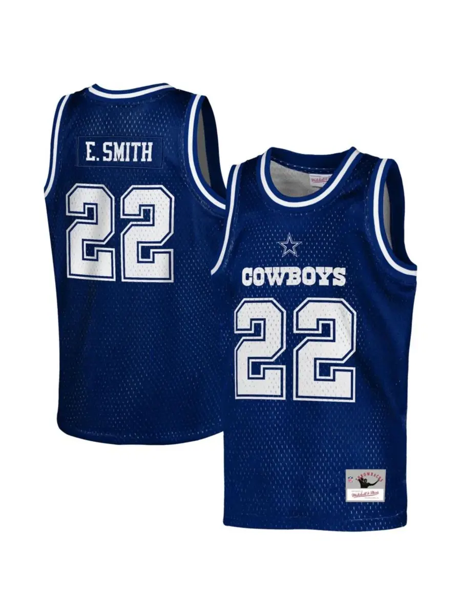 Баскетбольная джерси без рукавов Emmitt Smith Mitchell & Ness — изображение 1 из 3, темно-синий