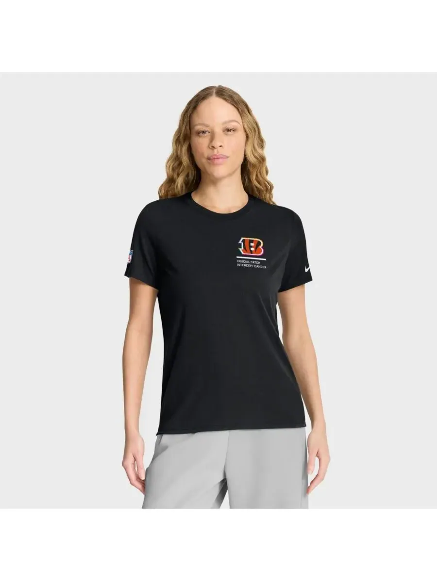 Nike Женская черная футболка Cincinnati Bengals 2025 NFL Crucial Catch Tri-Blend Dri-FIT — изображение 1 из 5, черный