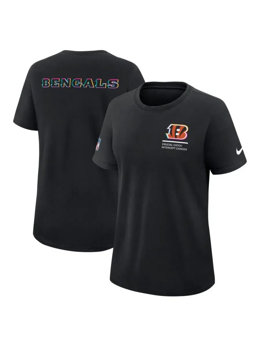 Nike Женская черная футболка Cincinnati Bengals 2025 NFL Crucial Catch Tri-Blend Dri-FIT — изображение 4 из 5, черный