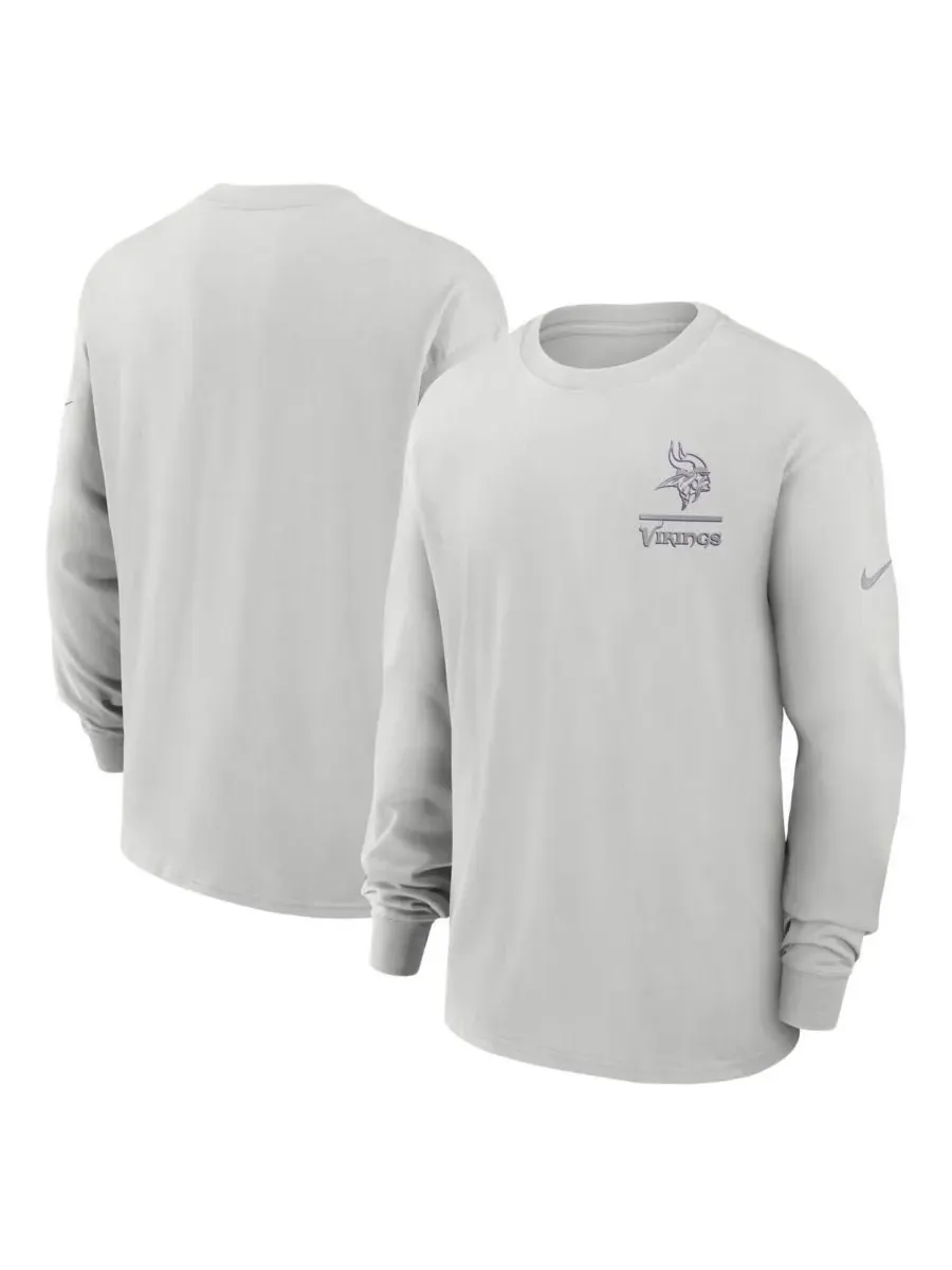 Nike Мужская серая футболка с длинным рукавом Minnesota Vikings Essential Heavy Max90 — изображение 1 из 3, серый