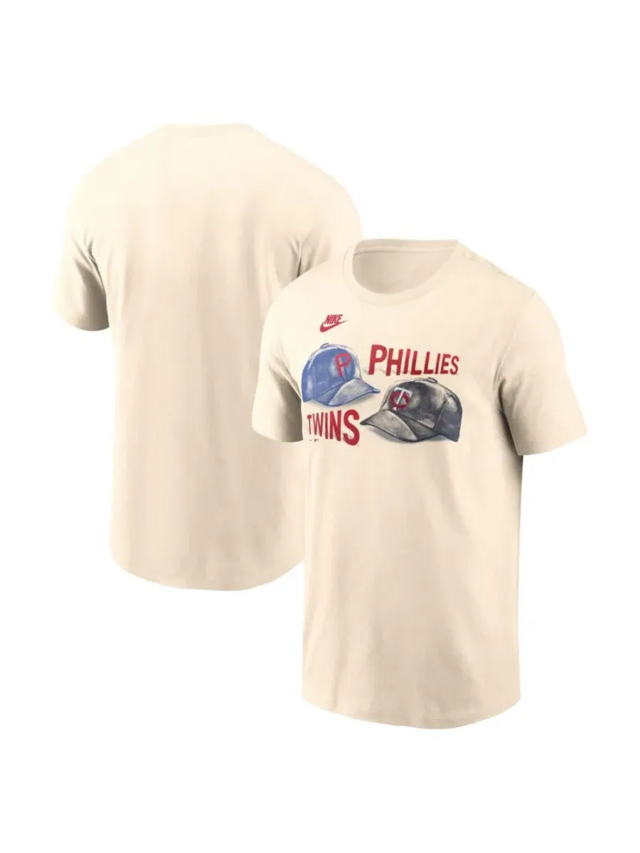 Футболка с принтом Philadelphia Phillies vs. Minnesota Twins 2026 Field of Dreams Matchup Nike — изображение 1 из 3, бежевый