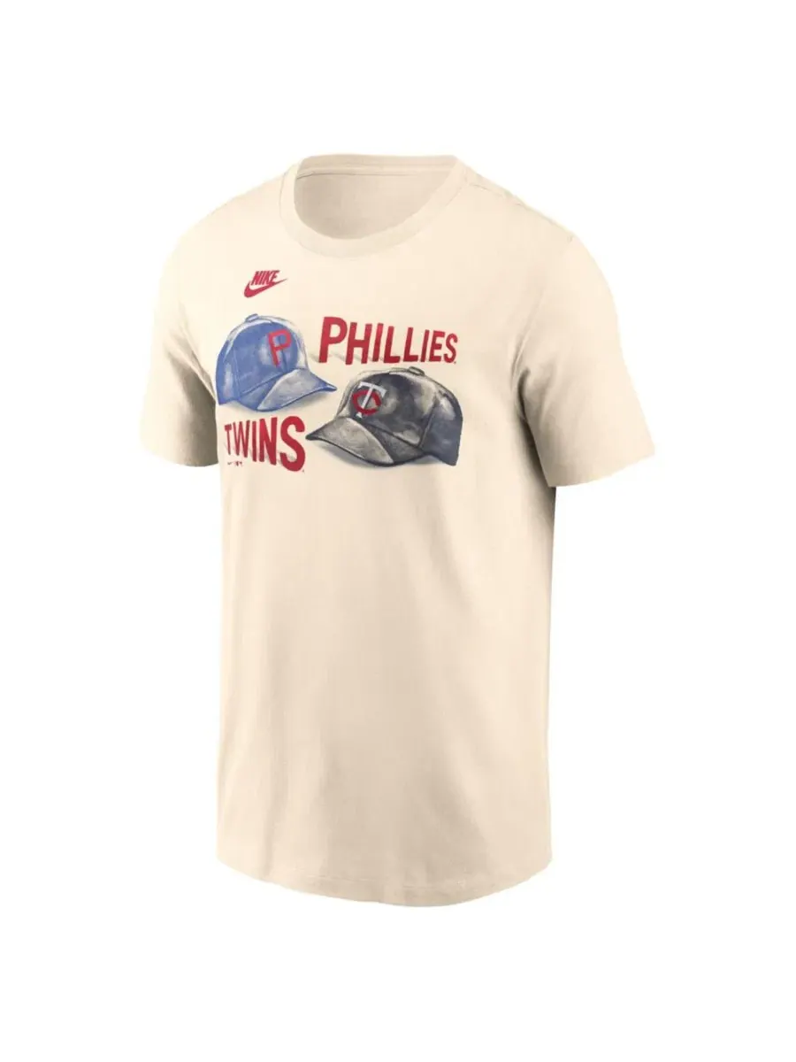 Футболка с принтом Philadelphia Phillies vs. Minnesota Twins 2026 Field of Dreams Matchup Nike — изображение 2 из 3, бежевый
