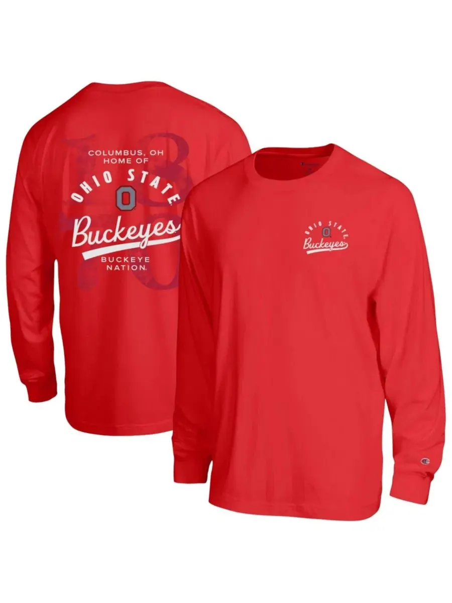 Футболка с длинным рукавом Ohio State Buckeyes Laminated All-Star Champion — изображение 1 из 3, алый
