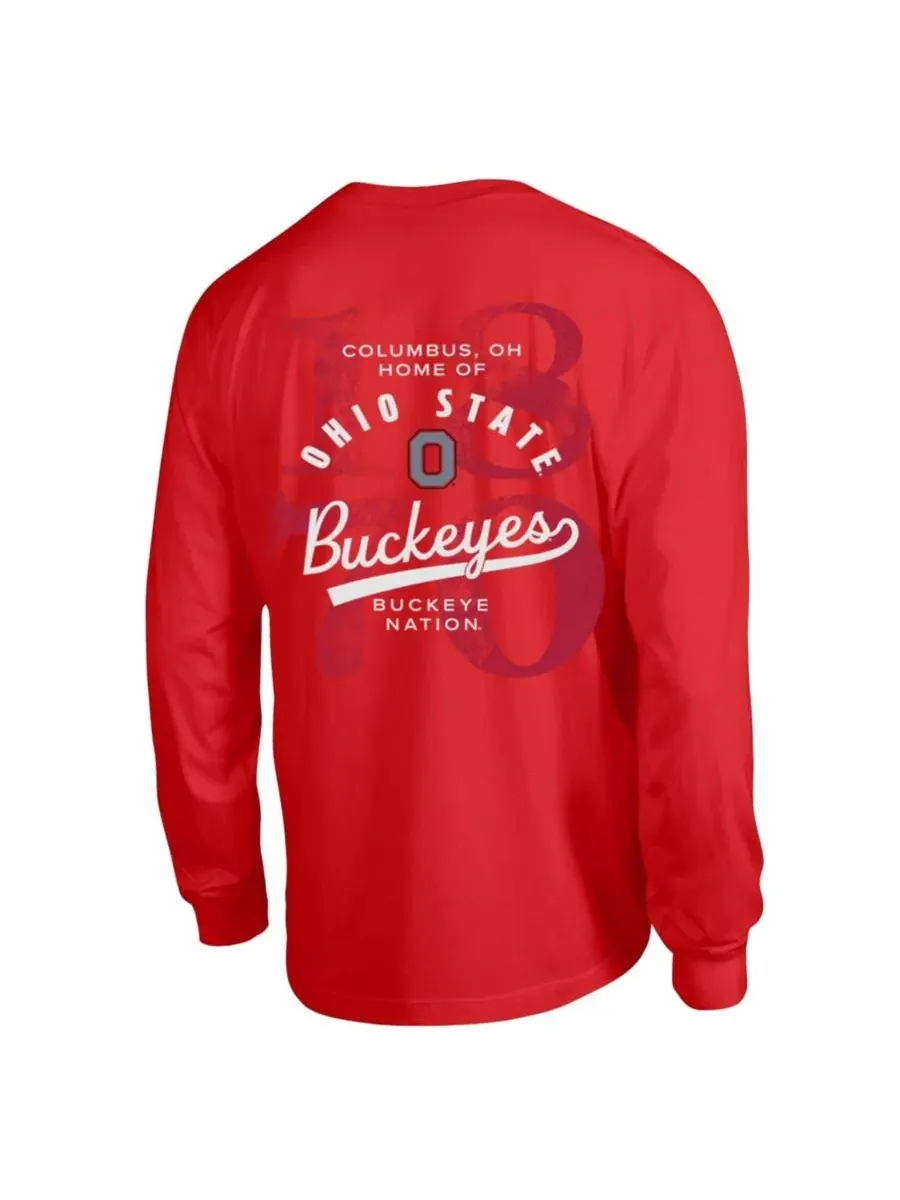 Футболка с длинным рукавом Ohio State Buckeyes Laminated All-Star Champion — изображение 3 из 3, алый