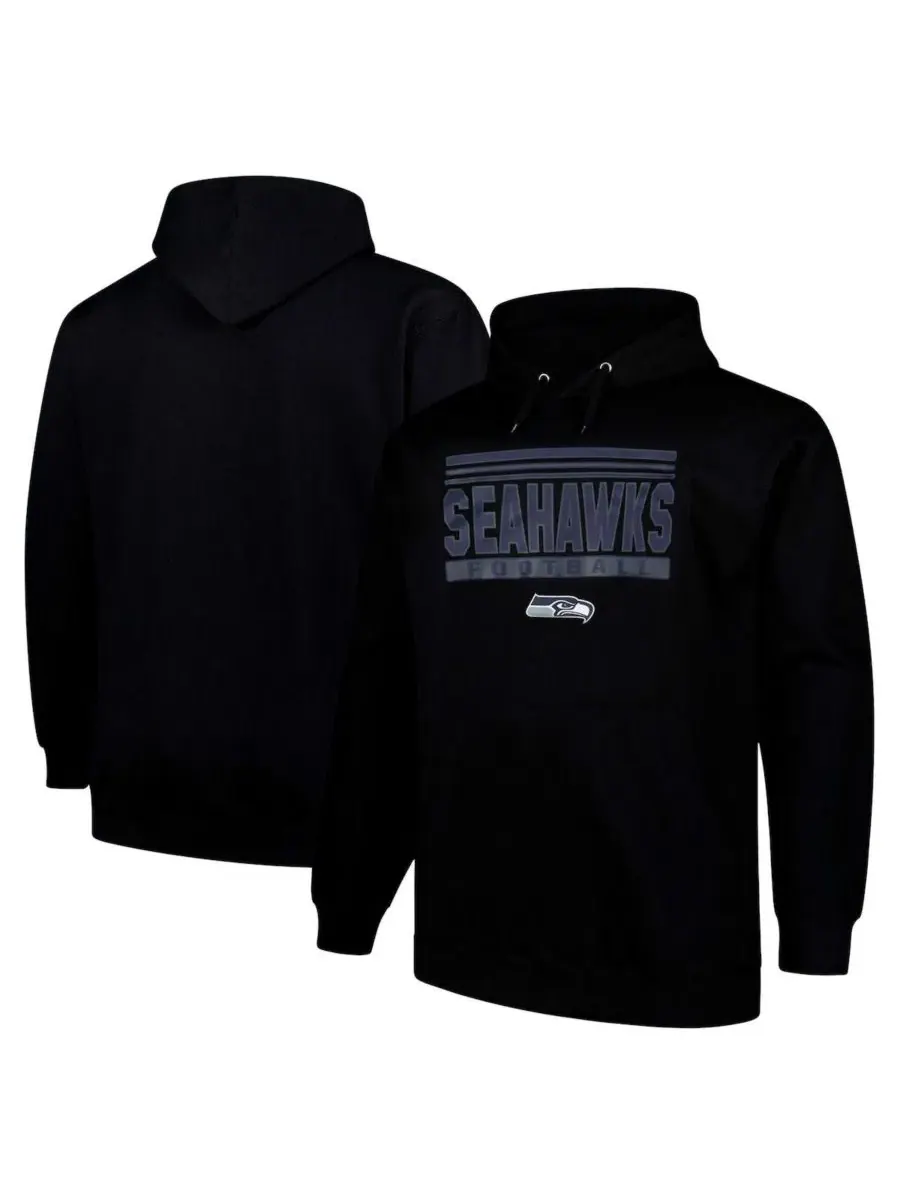 Толстовка с капюшоном с принтом Seattle Seahawks Fanatics — изображение 1 из 3, черный