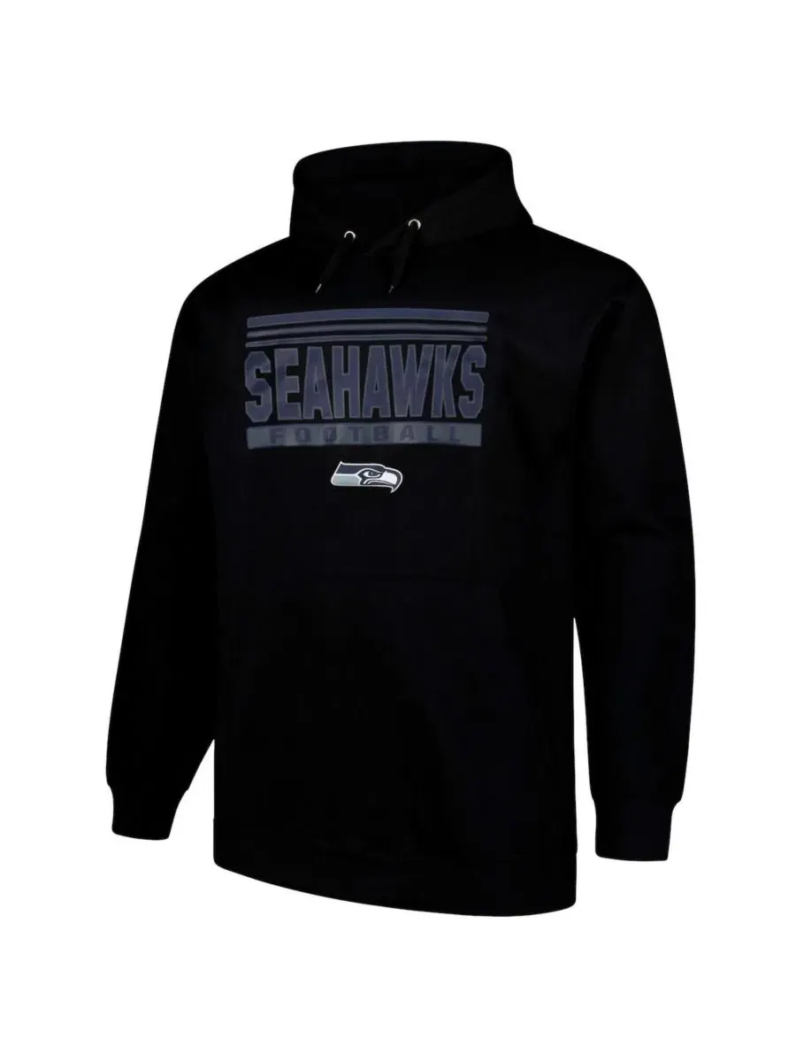 Толстовка с капюшоном с принтом Seattle Seahawks Fanatics — изображение 3 из 3, черный