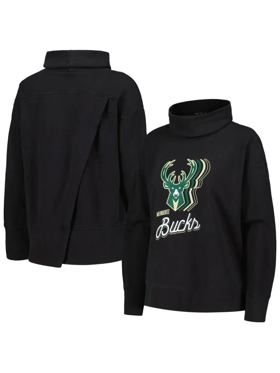 LevelWear Женская черная толстовка Milwaukee Bucks Sunset