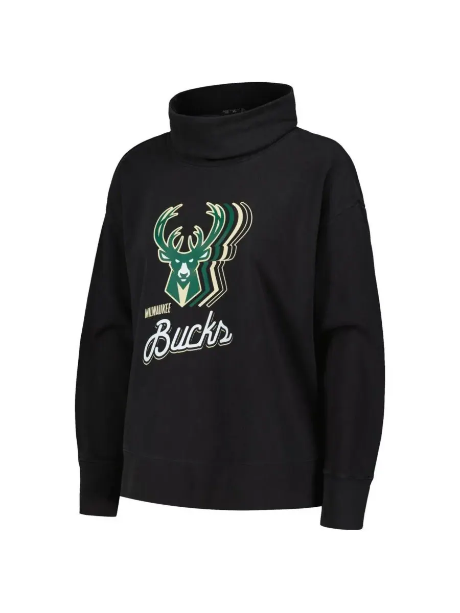 LevelWear Женская черная толстовка Milwaukee Bucks Sunset — изображение 2 из 3, черный
