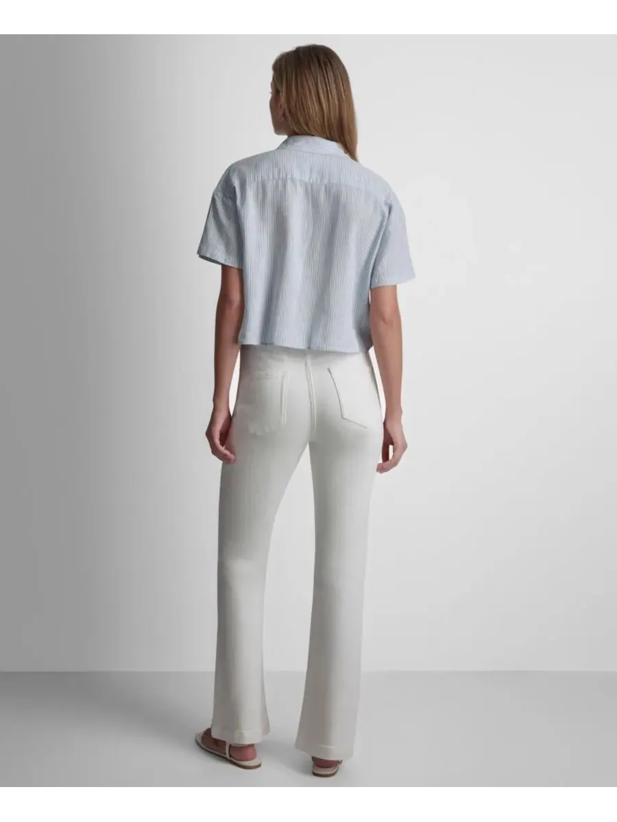 Небольшая рубашка из льняной смеси на пуговицах спереди DKNY Jeans, Lex Chambray — изображение 5 из 5