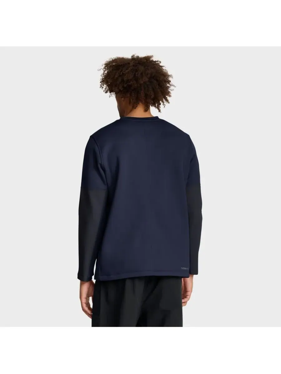 Nike Мужская темно-синяя футболка с длинным рукавом West Virginia Mountaineers 2025 Sideline Coach — изображение 2 из 5