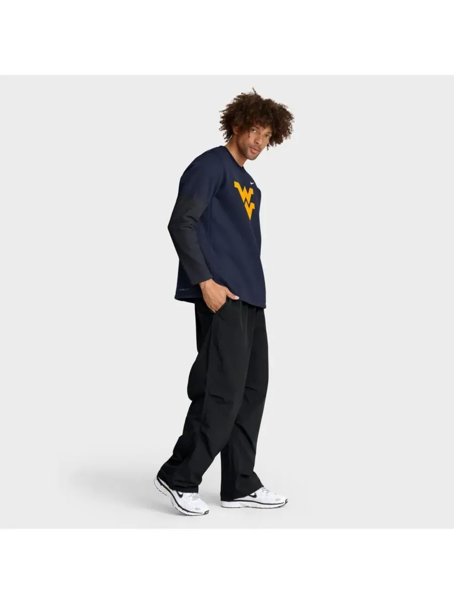 Nike Мужская темно-синяя футболка с длинным рукавом West Virginia Mountaineers 2025 Sideline Coach — изображение 3 из 5