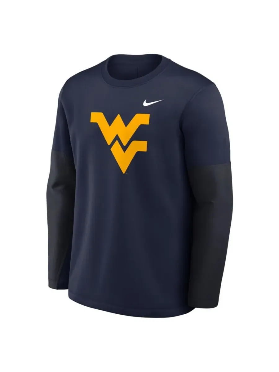 Nike Мужская темно-синяя футболка с длинным рукавом West Virginia Mountaineers 2025 Sideline Coach — изображение 5 из 5