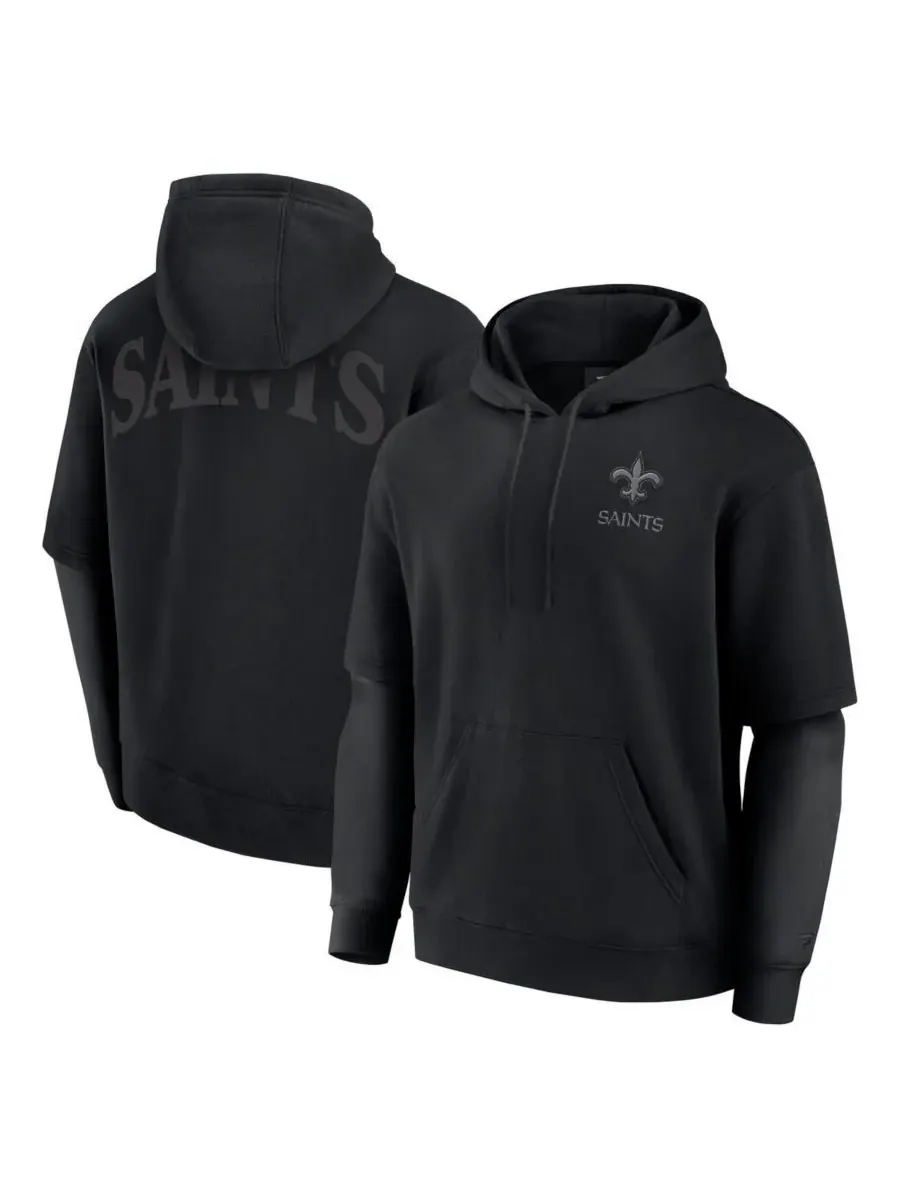 Fanatics Мужская и женская черная толстовка с капюшоном New Orleans Saints Sleek Elements