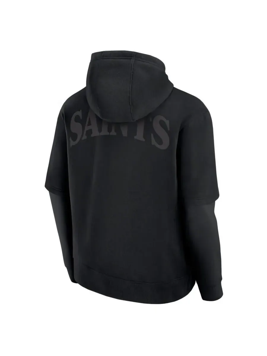 Fanatics Мужская и женская черная толстовка с капюшоном New Orleans Saints Sleek Elements — изображение 2 из 3, черный